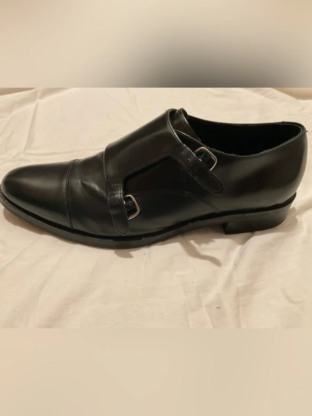 Cole Haan Black Leather Shoes 13 with Monk Strap
